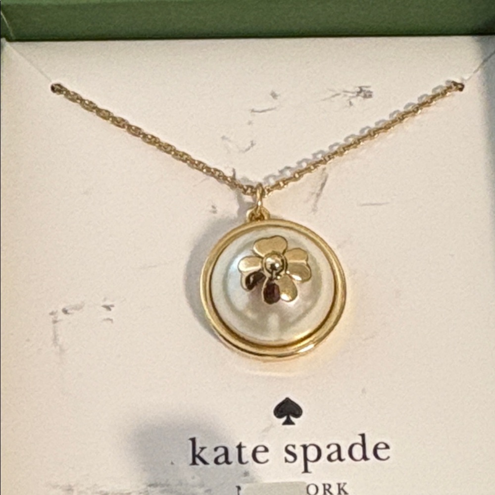 Kate Spade Gold and White Pearl Pendant Necklace - Picture 2 of 4